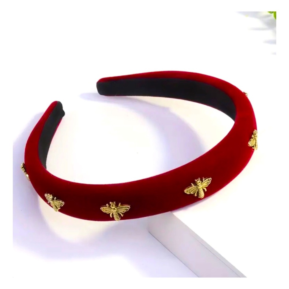 RED VELVET AND BEE HEADBAND